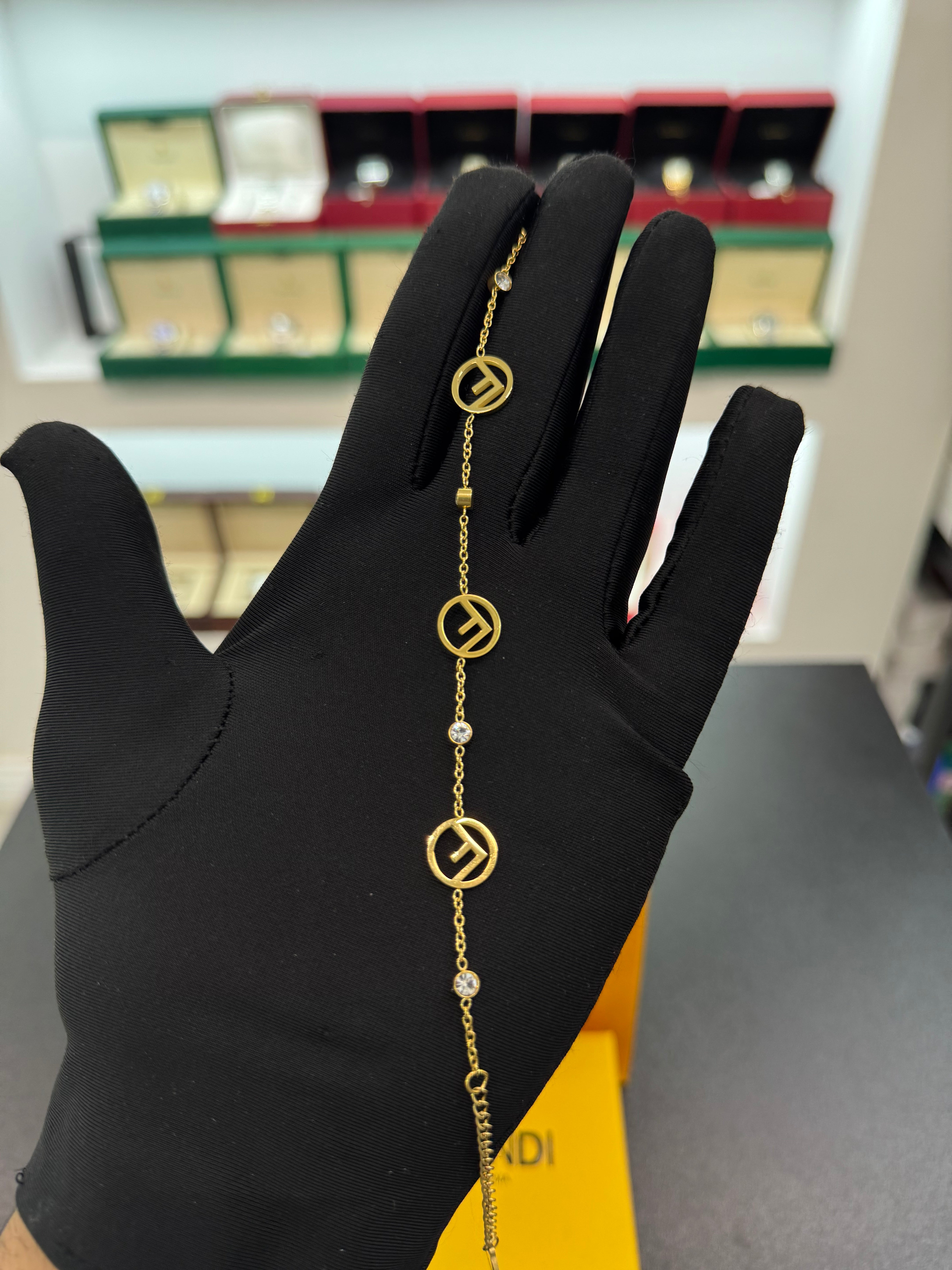 Gold-Tone FF Logo Chain Bracelet (2)