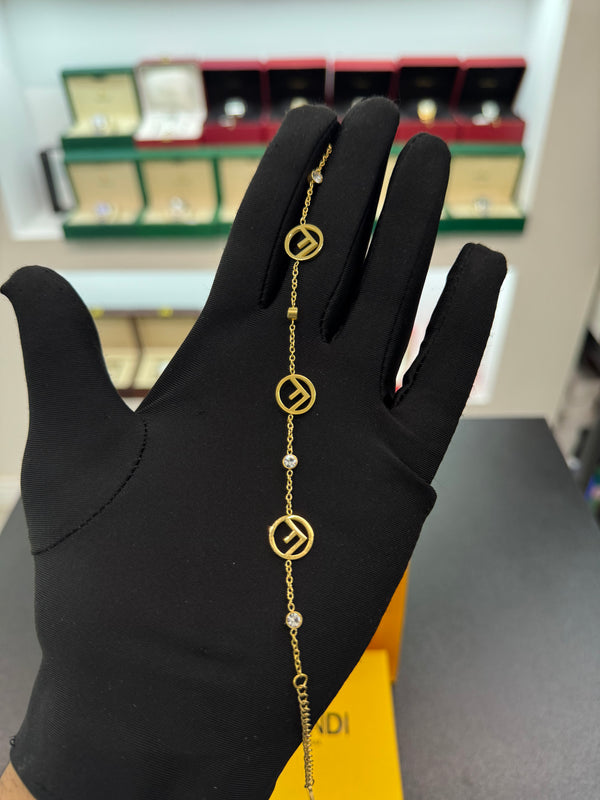 Gold-Tone FF Logo Chain Bracelet (2)