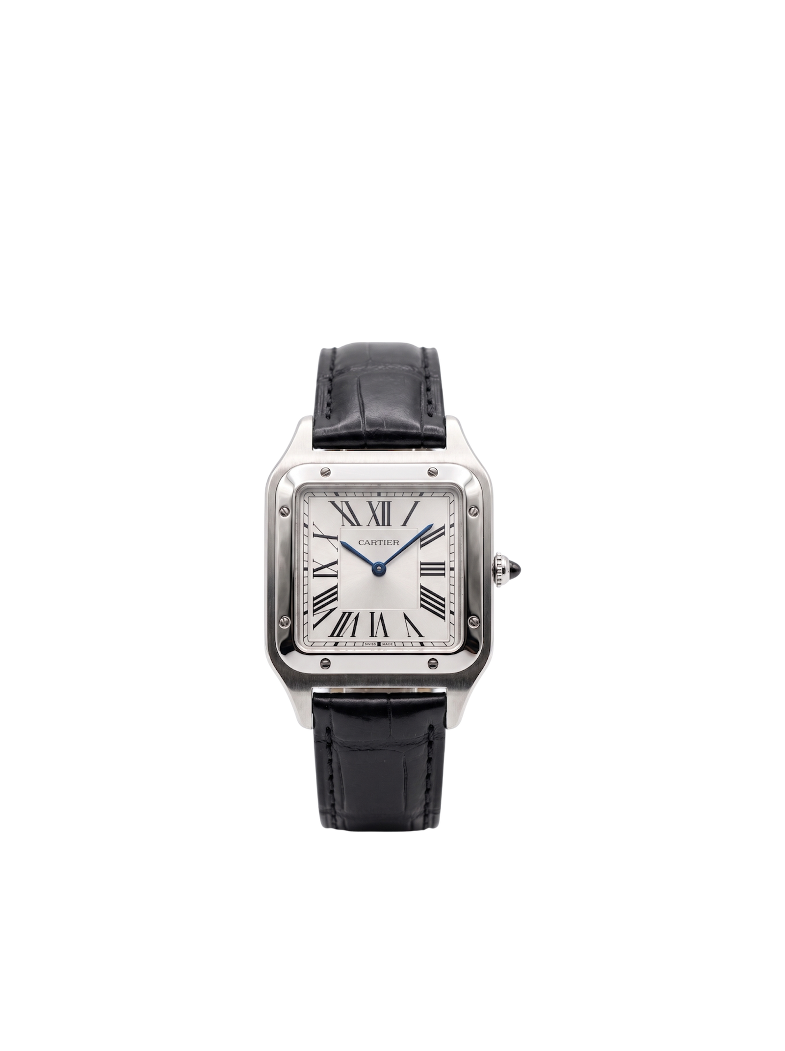 سانتوس دومون ستيل بحزام أسود Santos Dumont Steel Black Strap