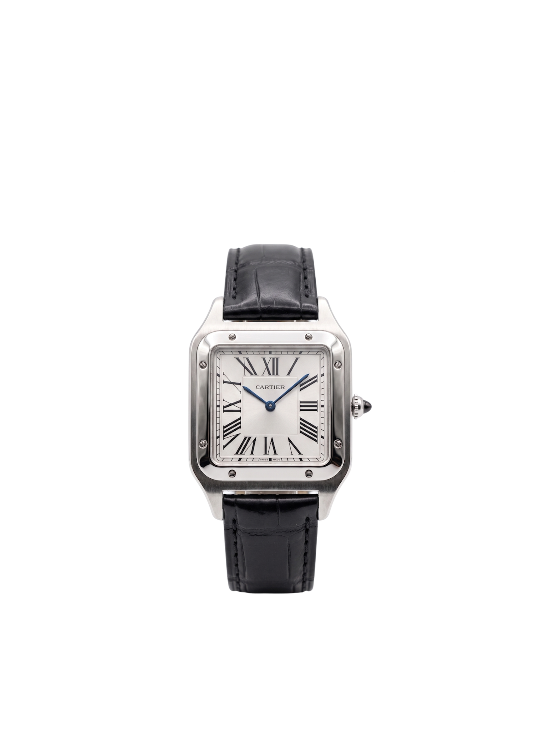 سانتوس دومون ستيل بحزام أسود Santos Dumont Steel Black Strap