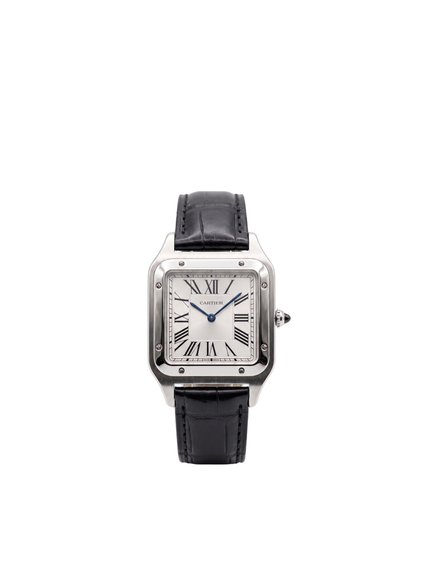 سانتوس دومون ستيل بحزام أسود Santos Dumont Steel Black Strap