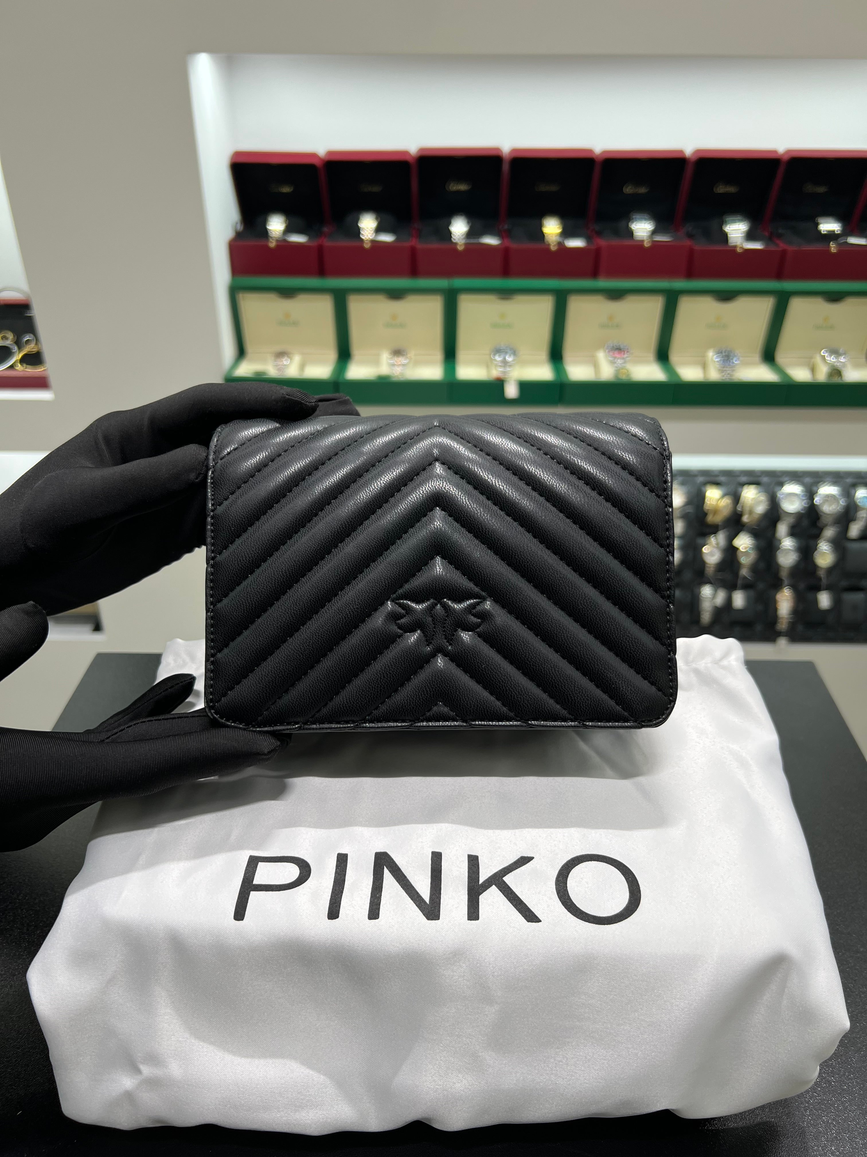 Pinko Mini Love Bag Click Chevron Colour Block
