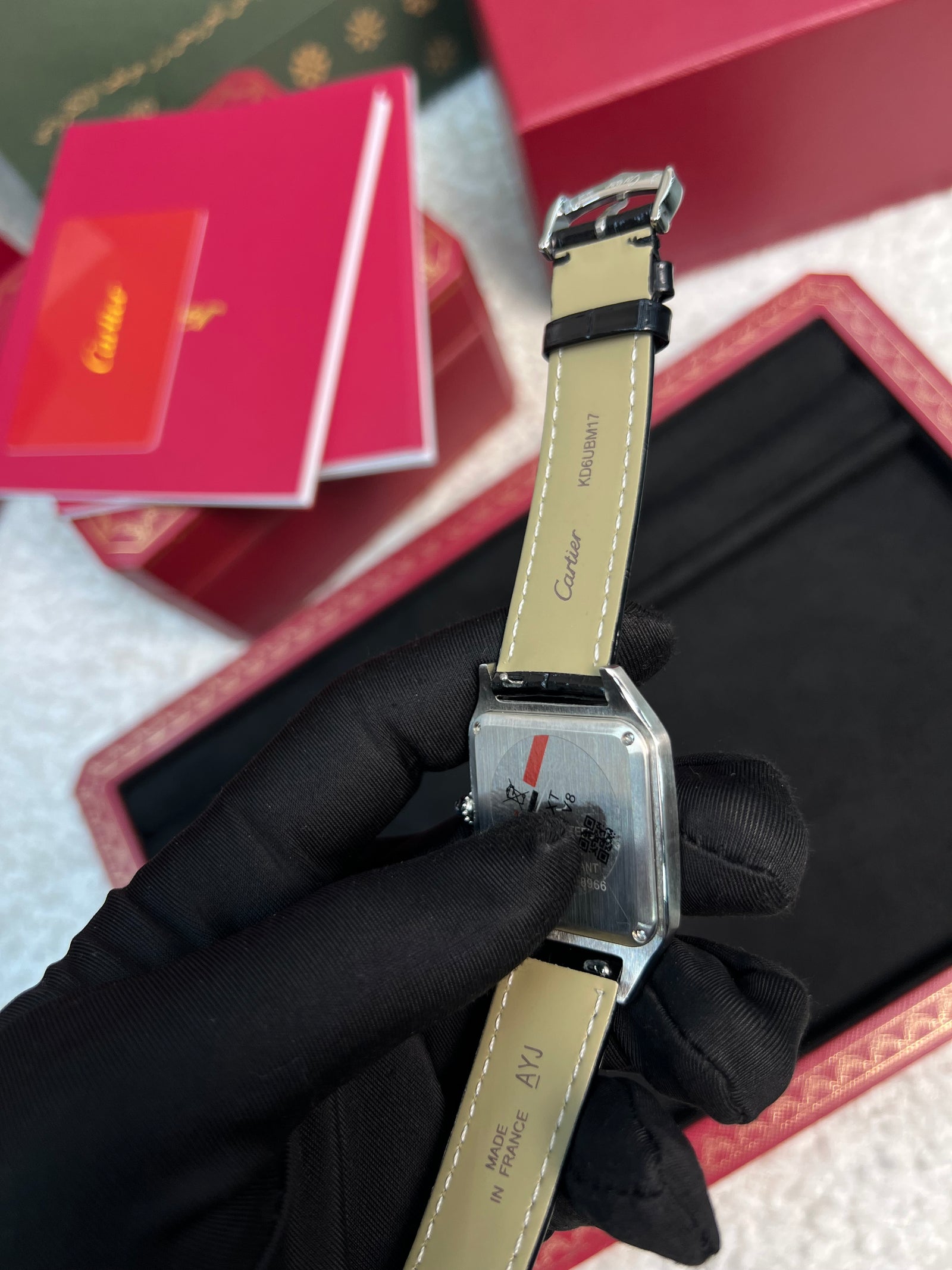 سانتوس دومون ستيل بحزام أسود Santos Dumont Steel Black Strap