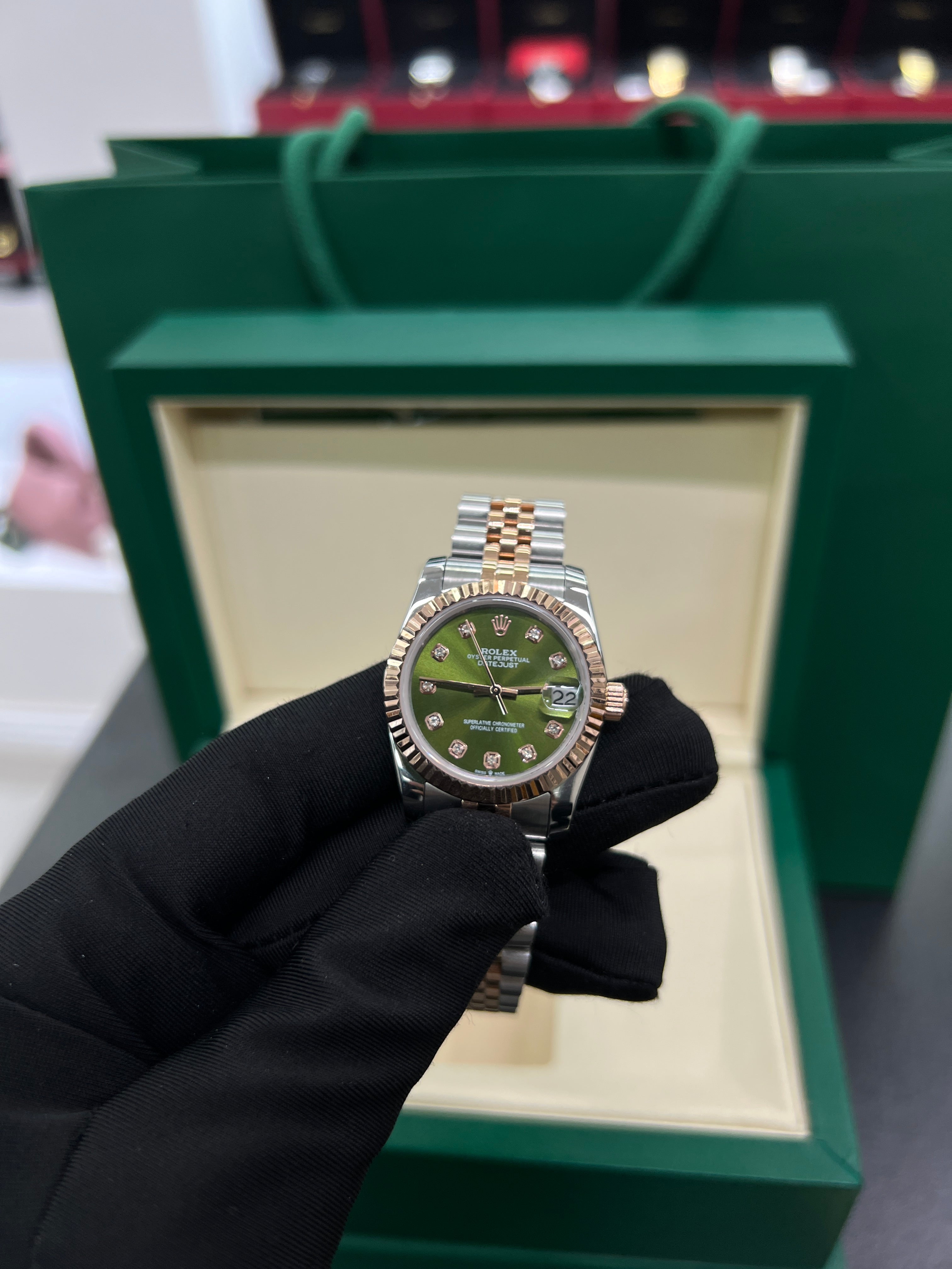 31 Green Dial Diamond Markers – Two Tone Jubilee