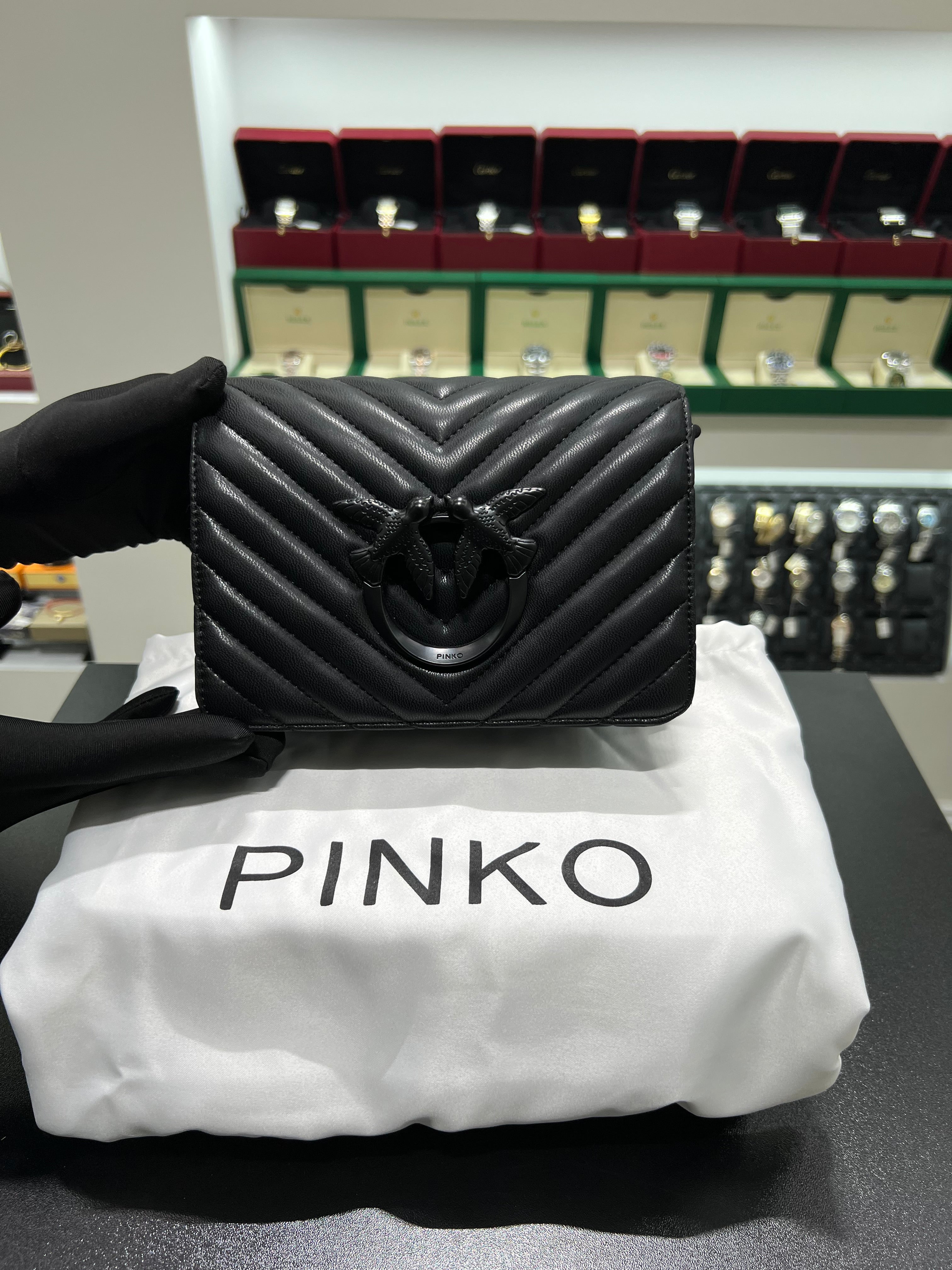 Pinko Mini Love Bag Click Chevron Colour Block
