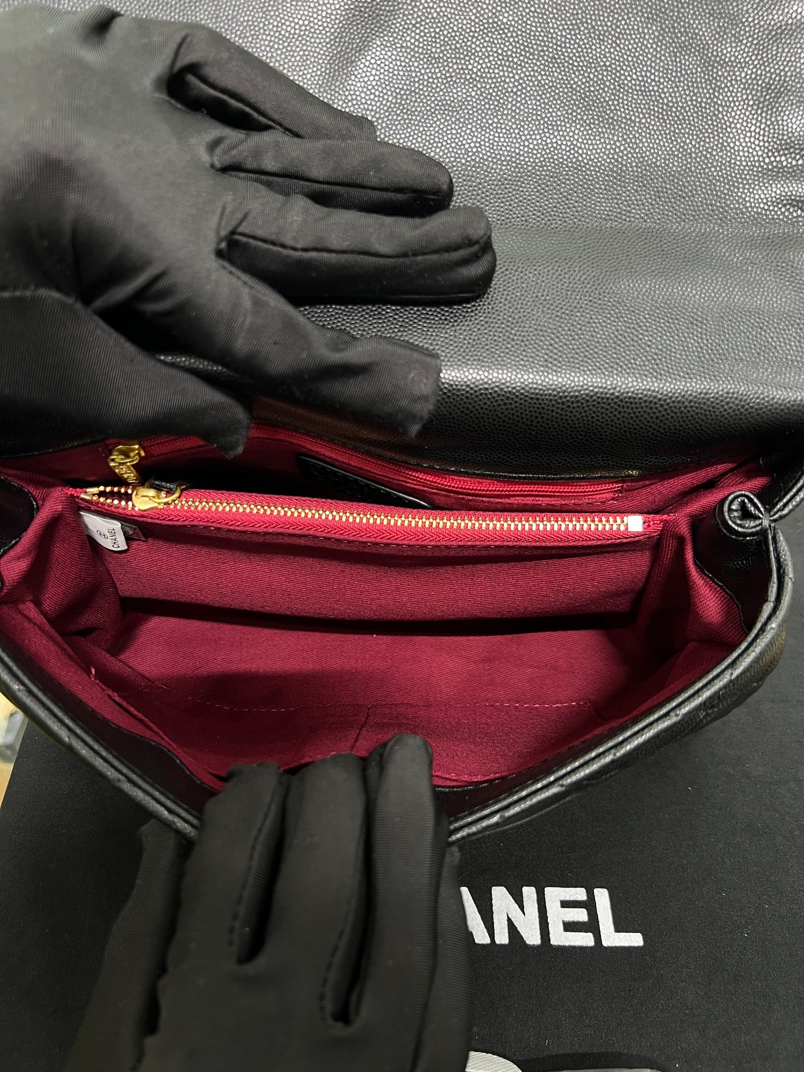Handle Flap Bag – Caviar Leather (Black)