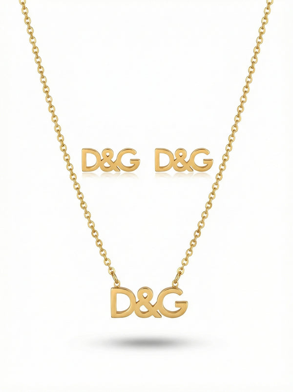 طقم مجوهرات من قطعتين | Two-Piece Gold Jewelry Set