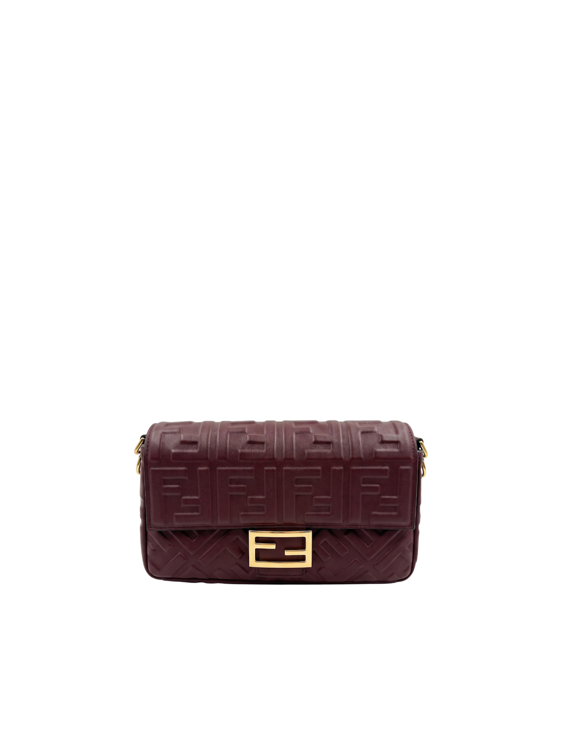 حقيبة باغيت برقندي الصغيره بنقشة FF بارزة
Baguette Bag – Burgundy Embossed FF