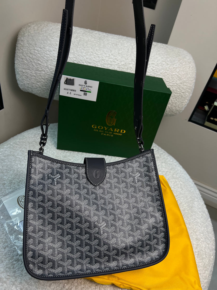 حقيبة ميوزيت كروس بنقشة Y رمادي Musette Crossbody