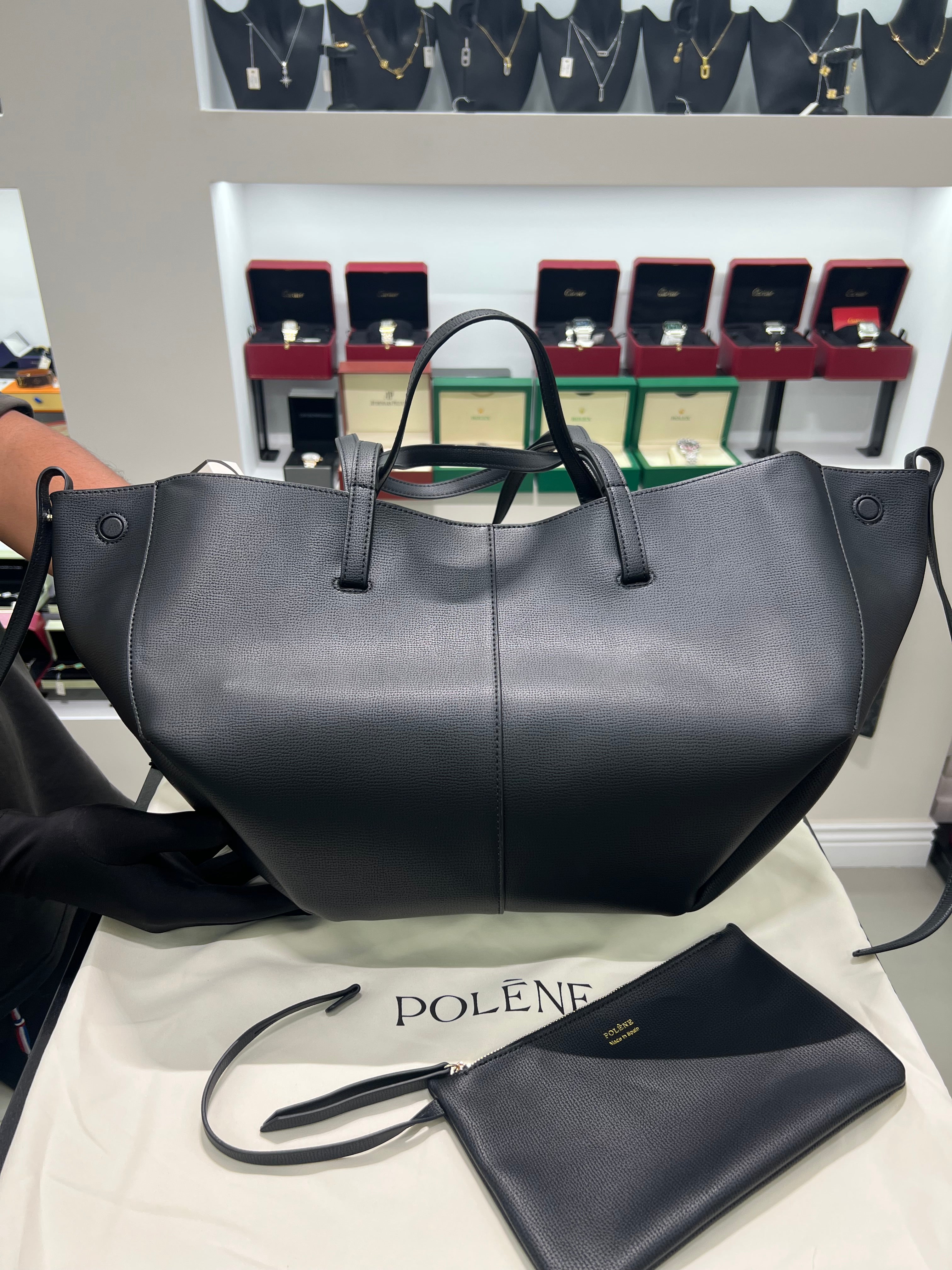 POLĒNĖ CYME BLACK LEATHER LARGE (حجم كبير )