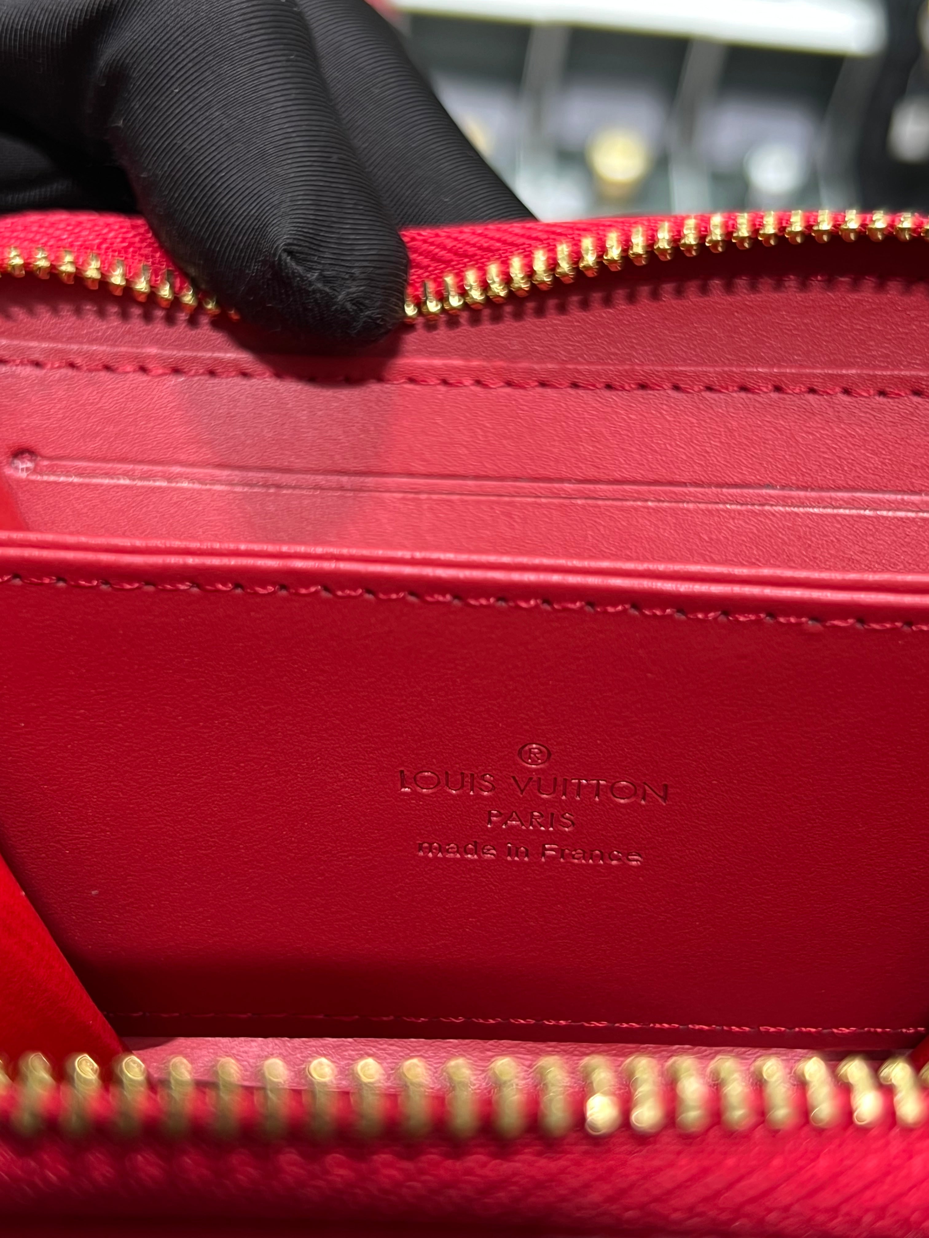 LV shiny red wallet