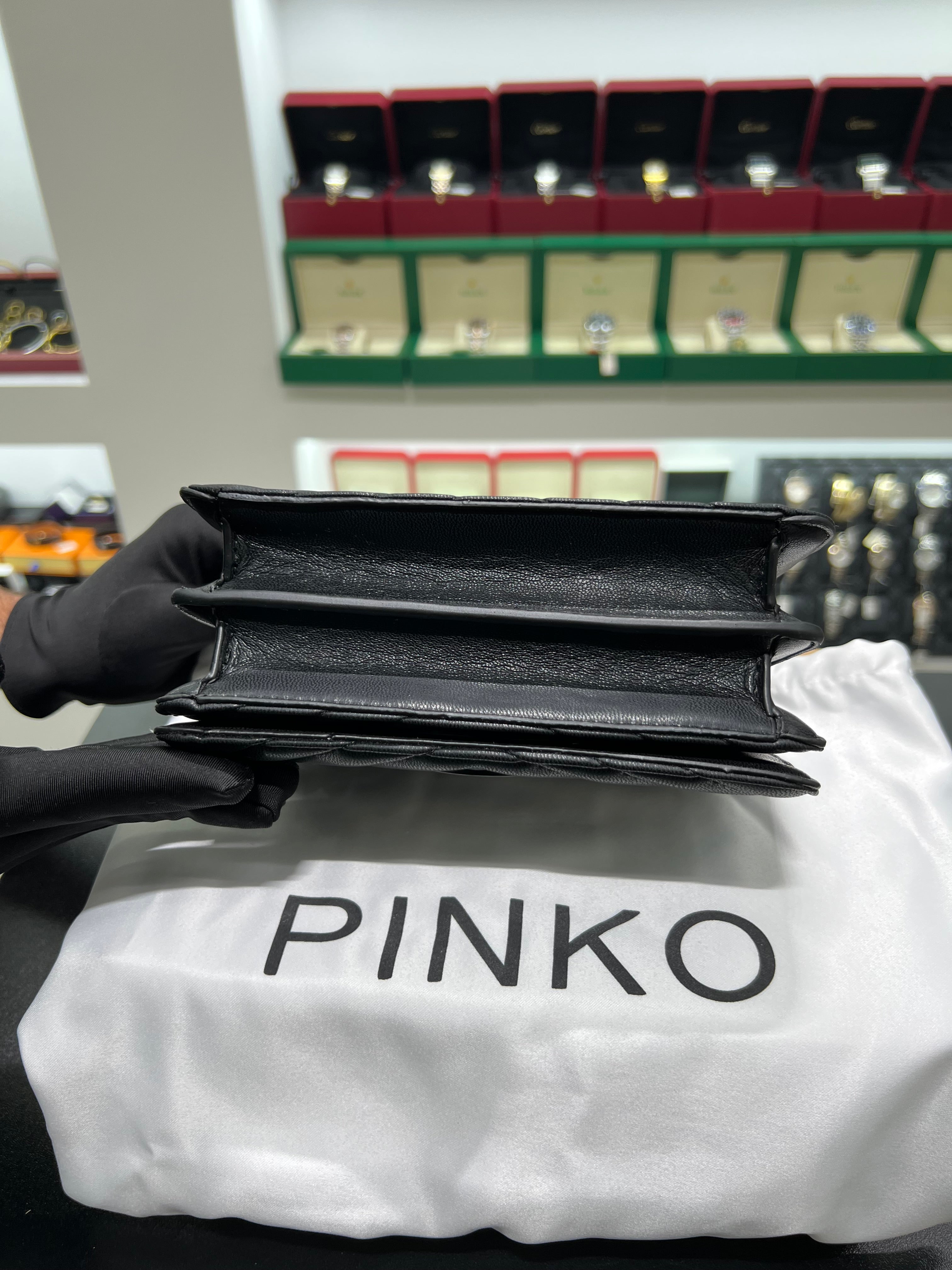 Pinko Mini Love Bag Click Chevron Colour Block
