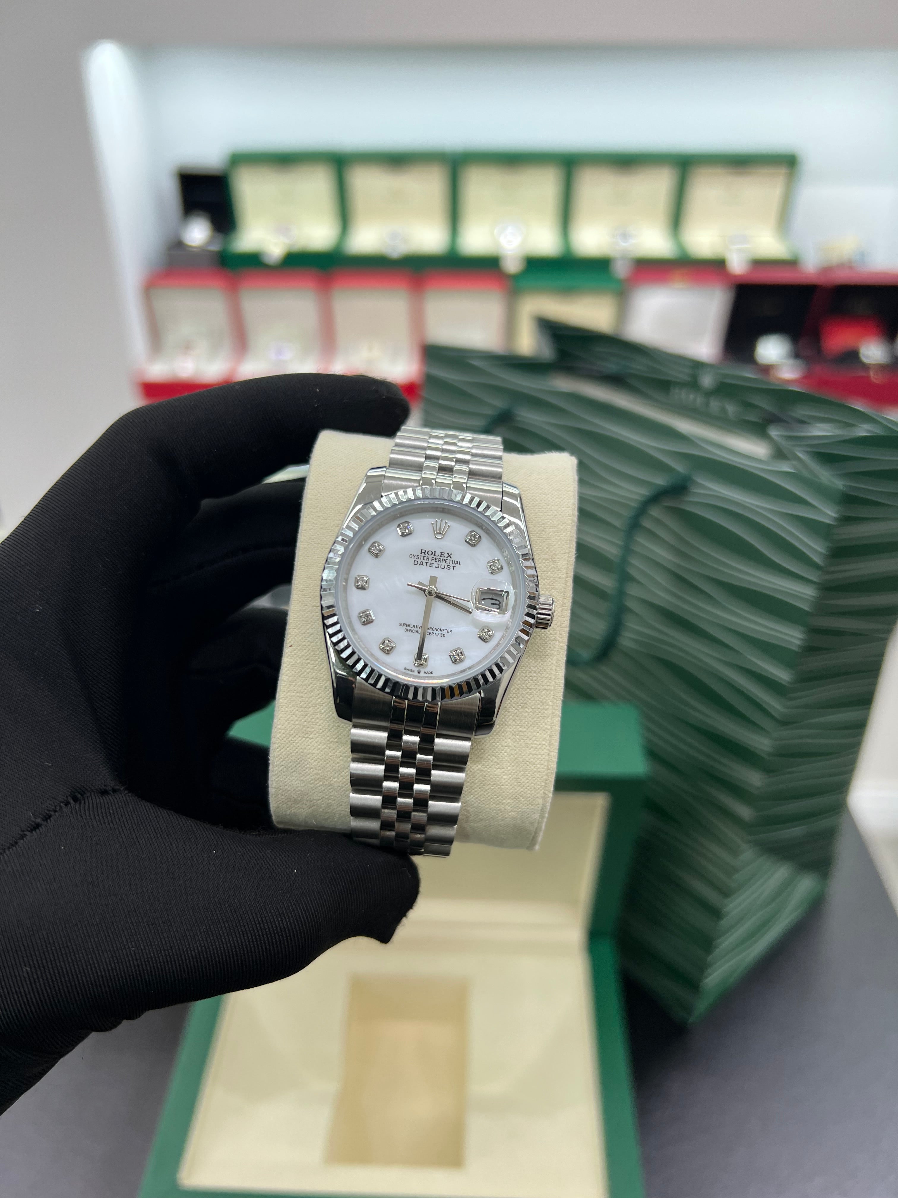 Datejust Pearl Dial Studded Size 36mm