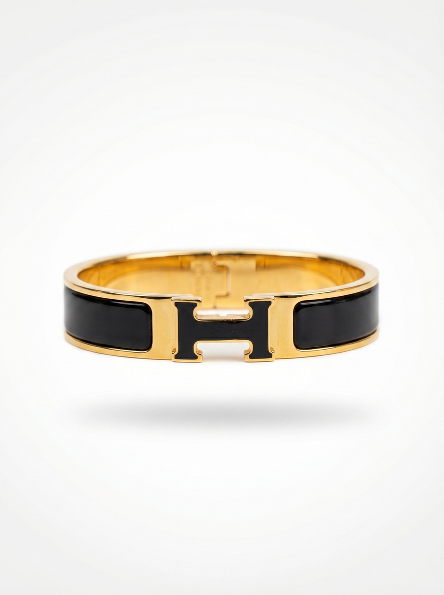 Clic H Bracelet (black) مقاس 16