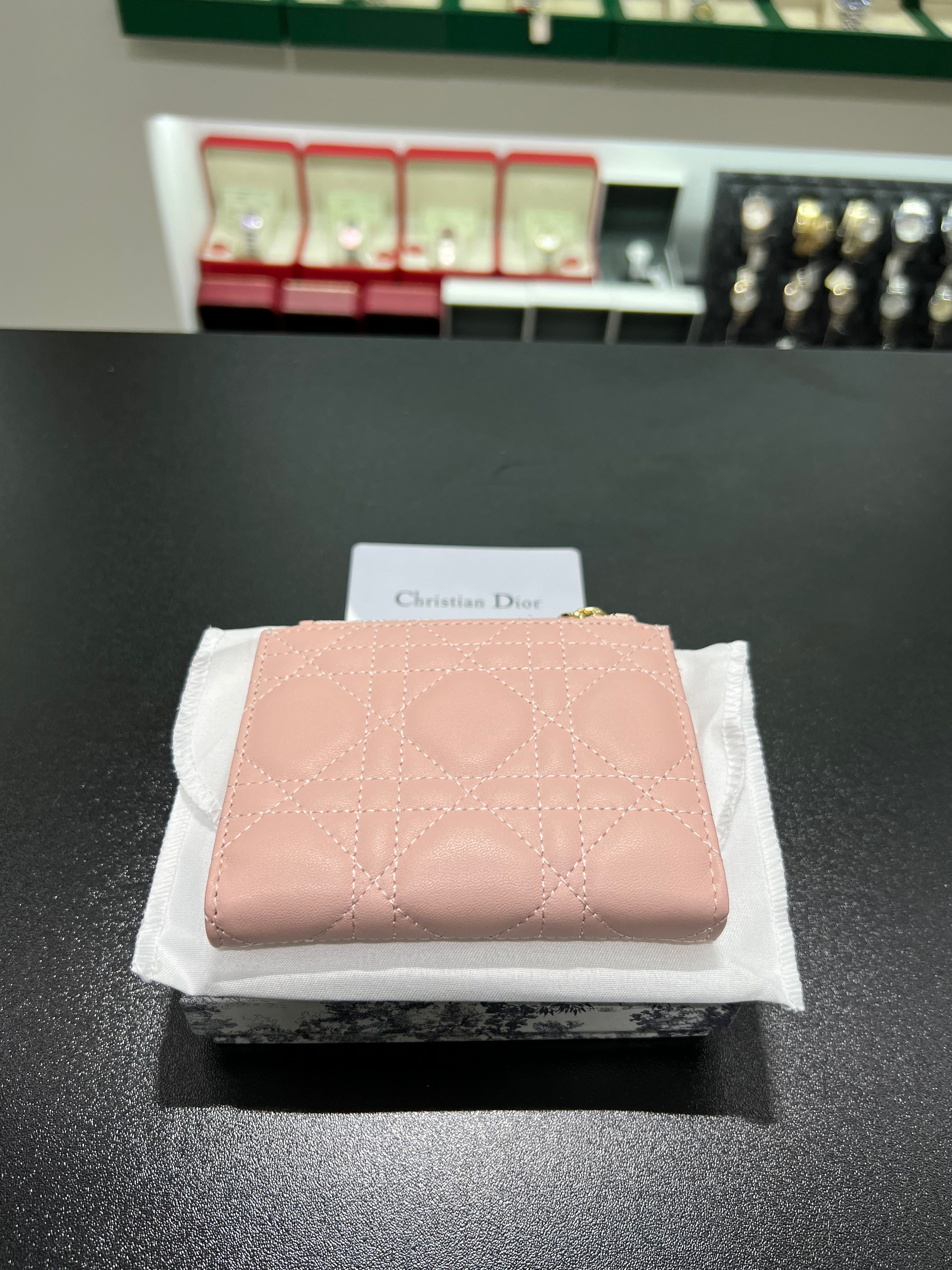 Dior Caro Dahlia Wallet pink