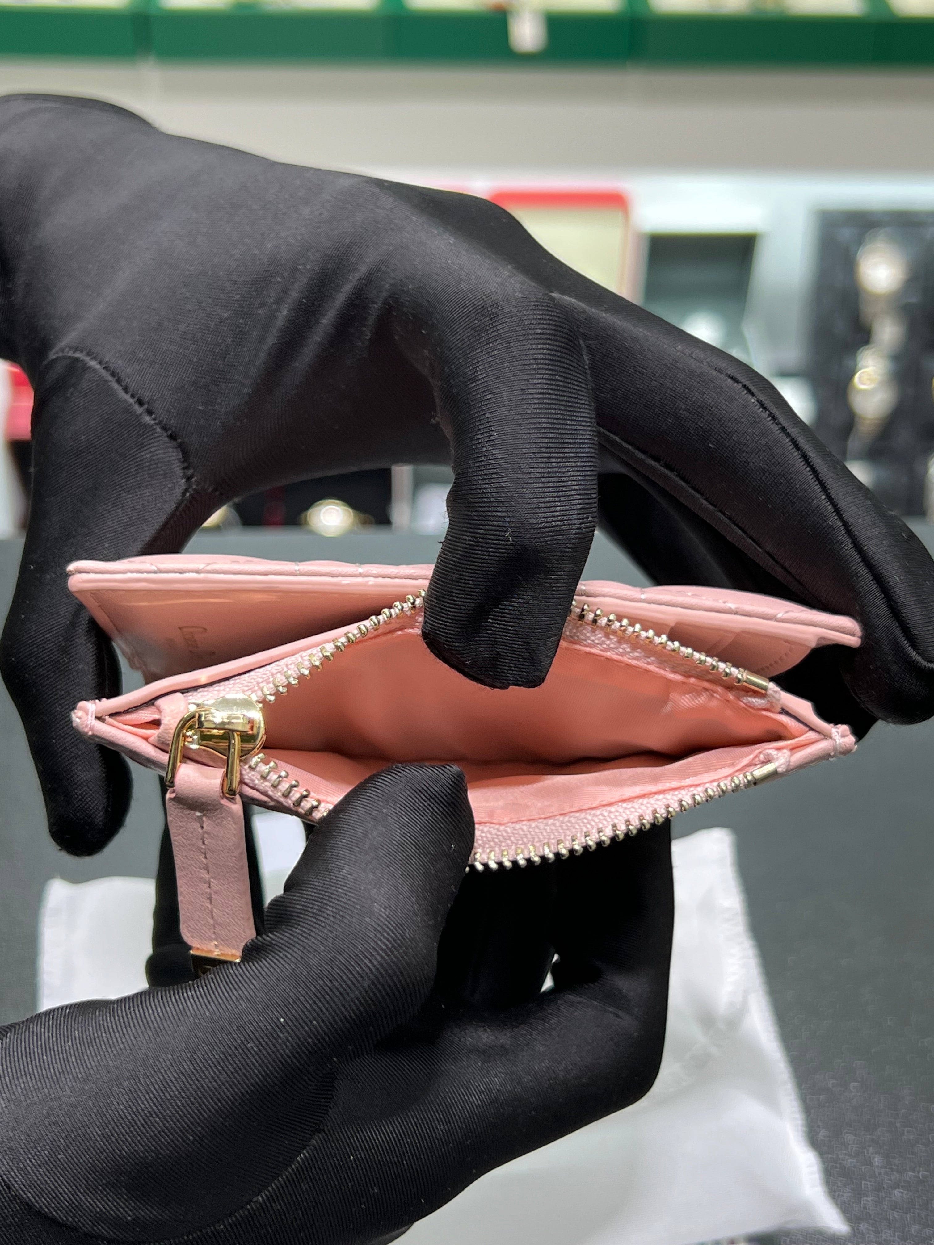 Dior Caro Dahlia Wallet pink