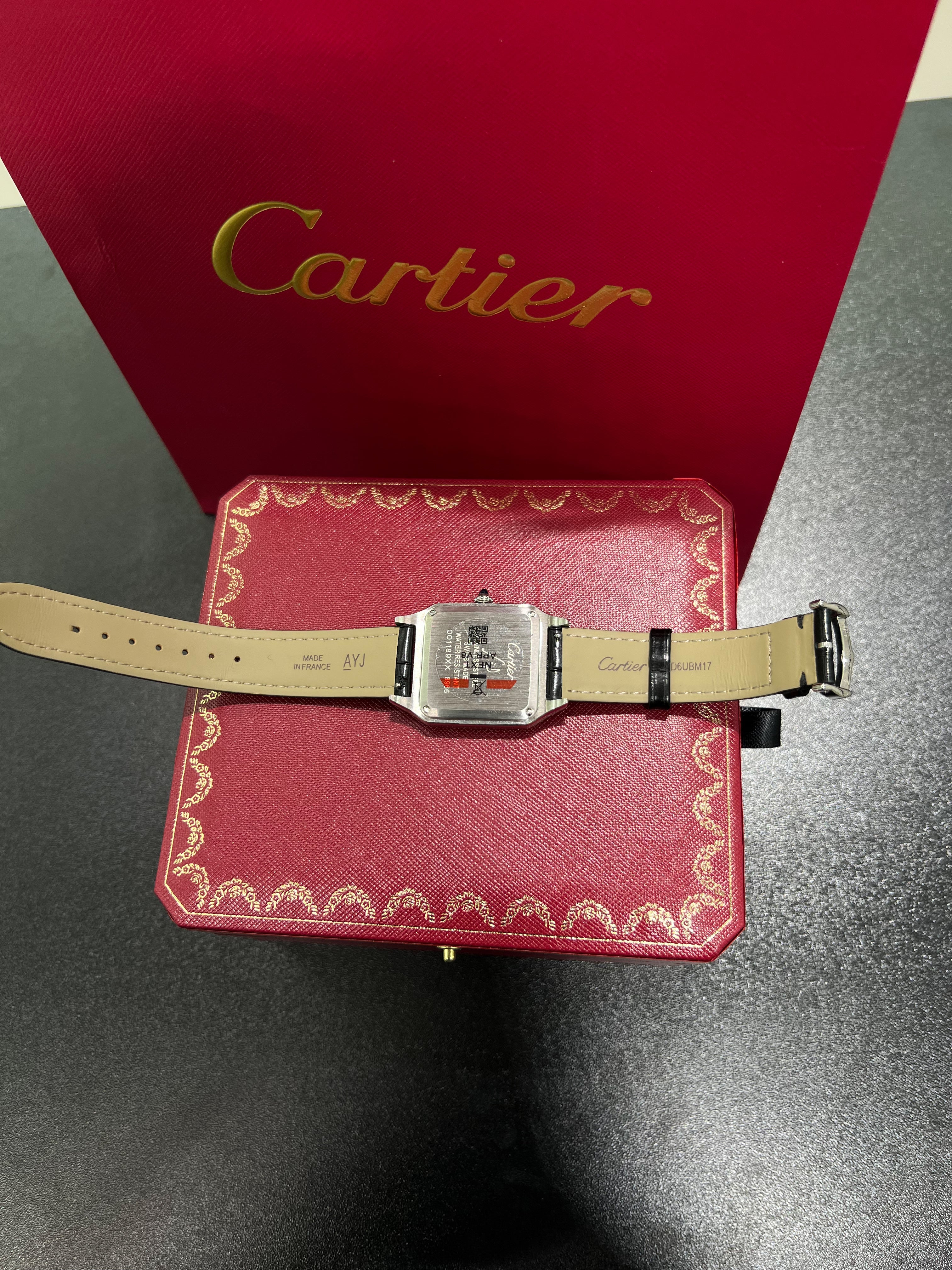 Cartiėr Santos black leather