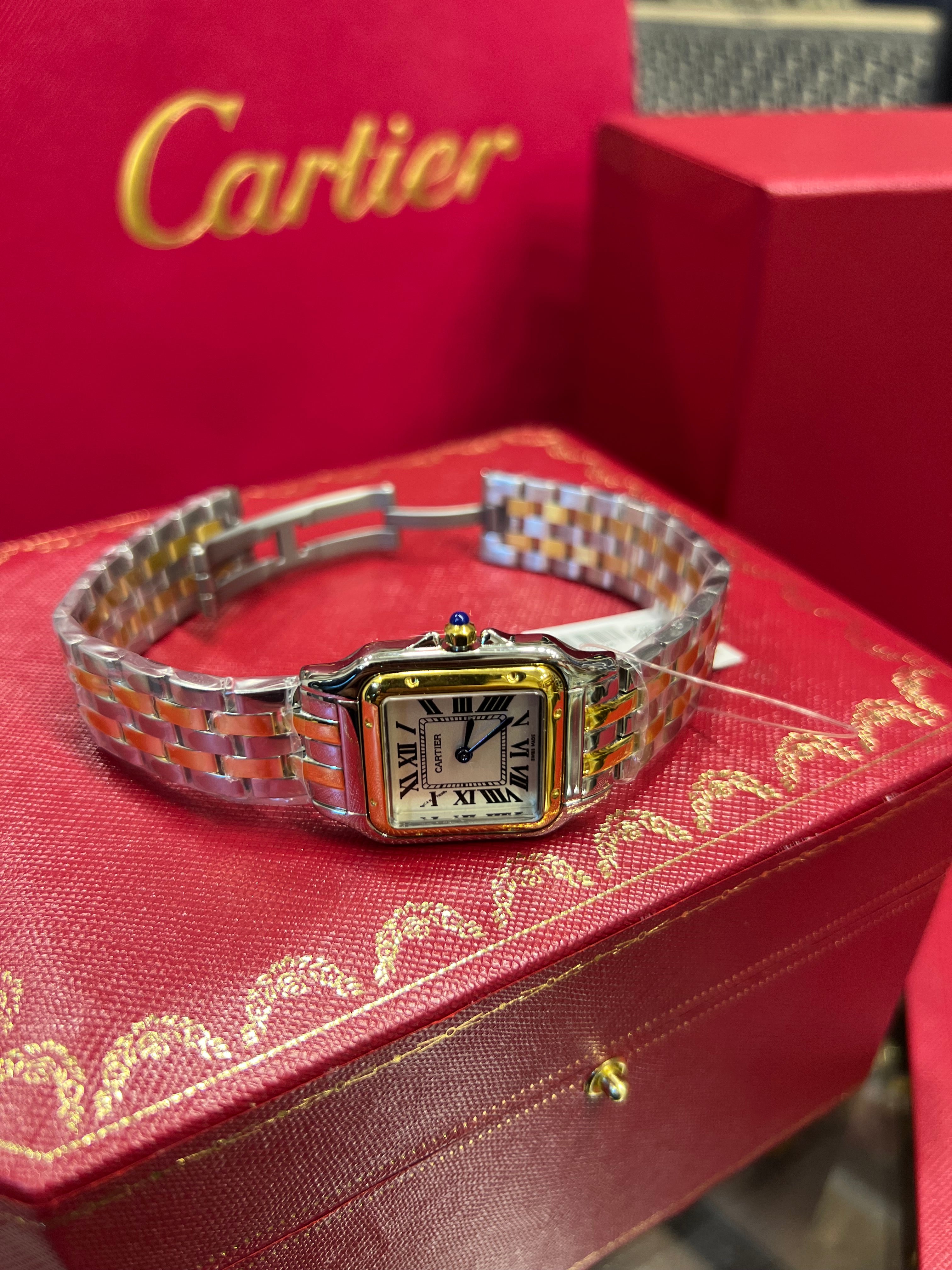 Cartier Panthere watch, silver and gold version