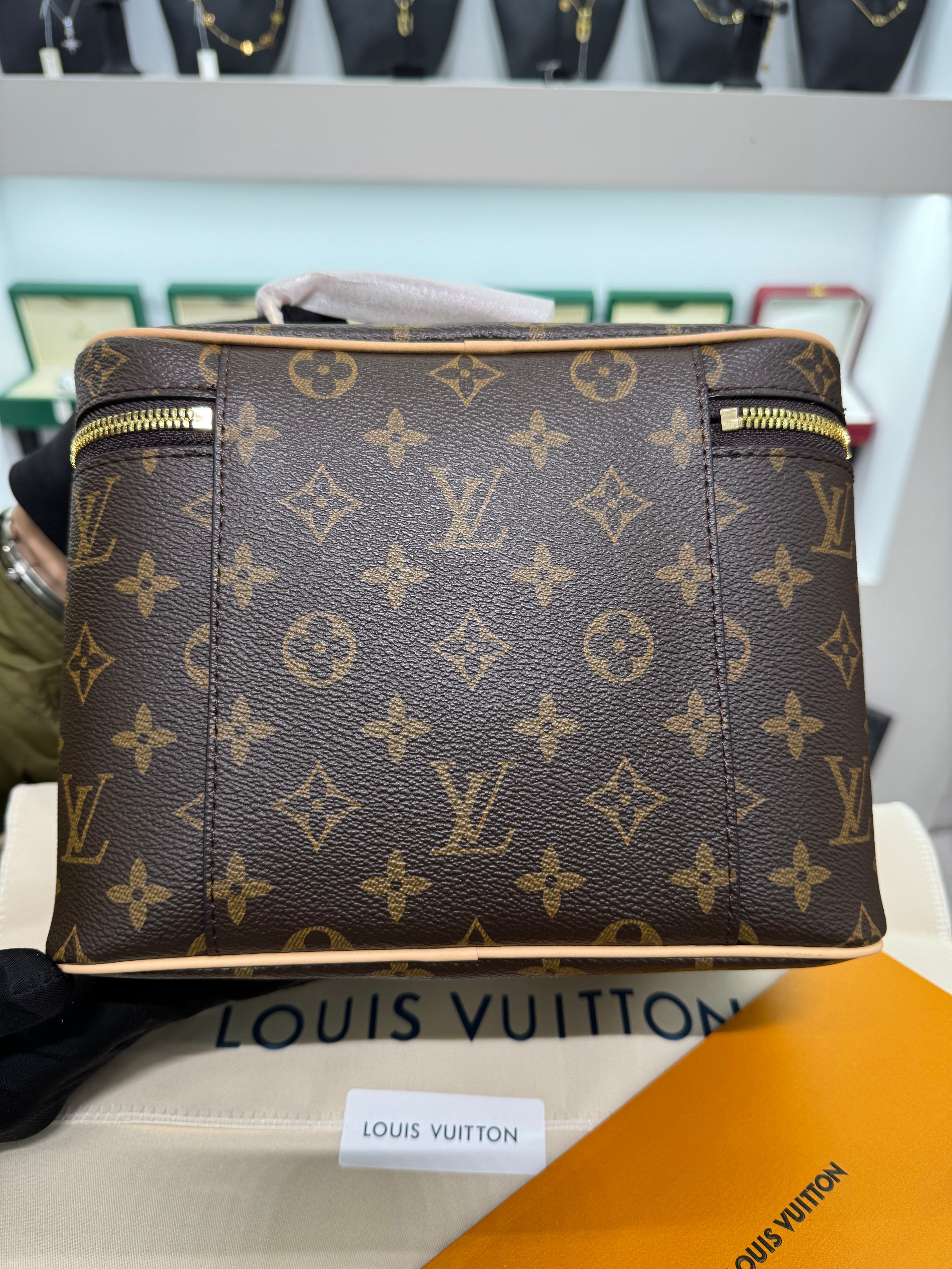 Nice BB Monogram Canvas Cosmetic Bag Brown