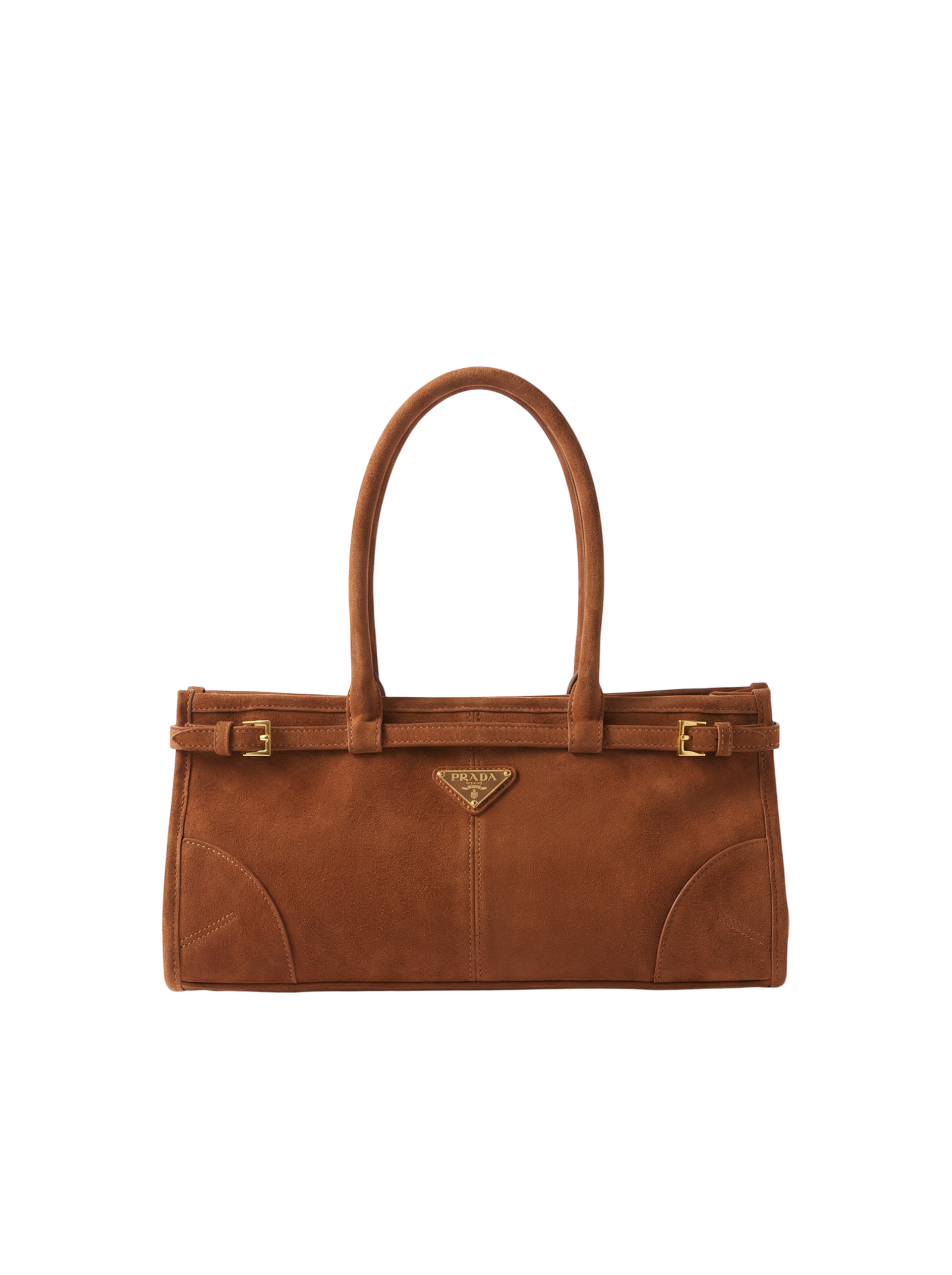 Suede Belted Top-Handle medium Bag