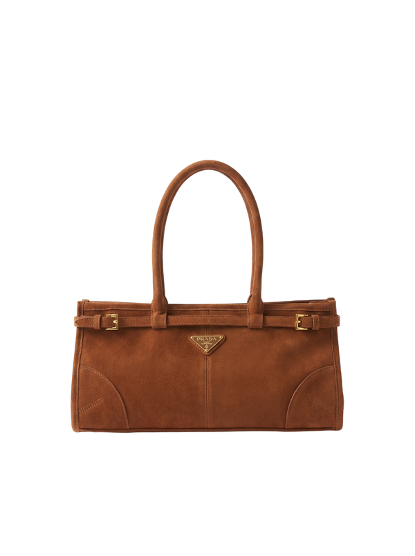 Suede Belted Top-Handle medium Bag