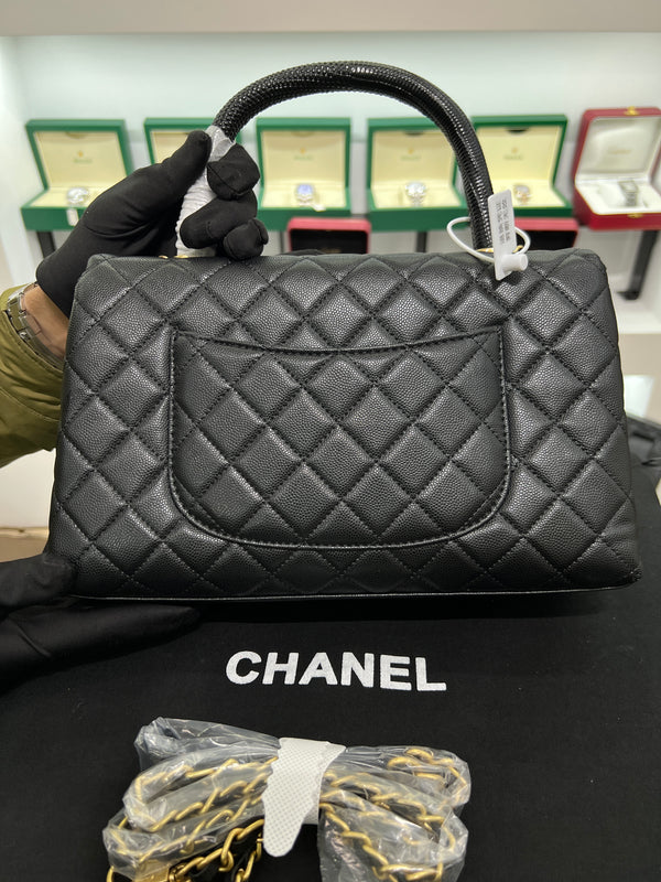Handle Flap Bag – Caviar Leather (Black)