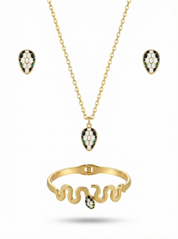 طقم مجوهرات ثلاثي مذهّب | Three-Piece Gold Jewelry Set