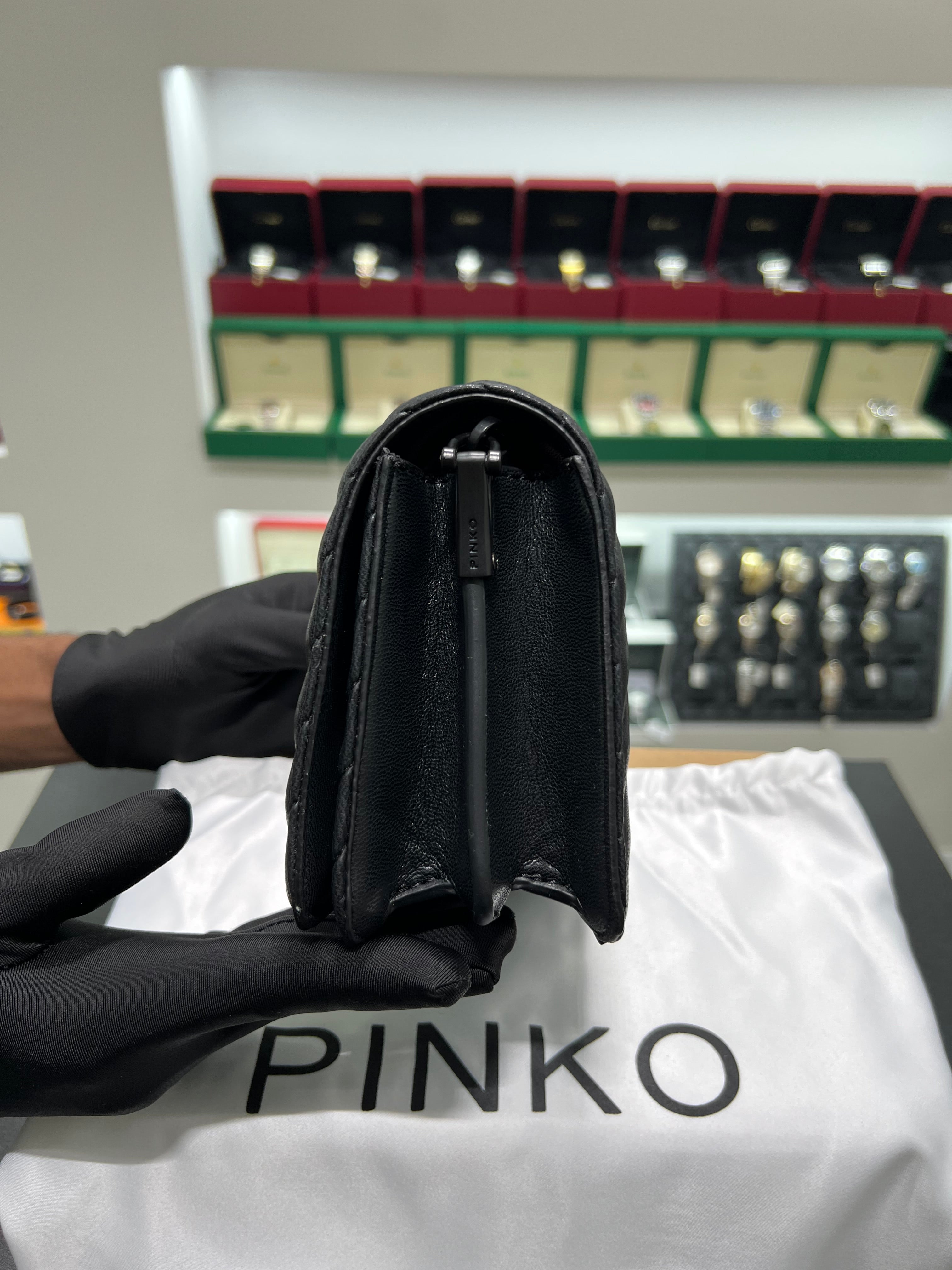 Pinko Mini Love Bag Click Chevron Colour Block