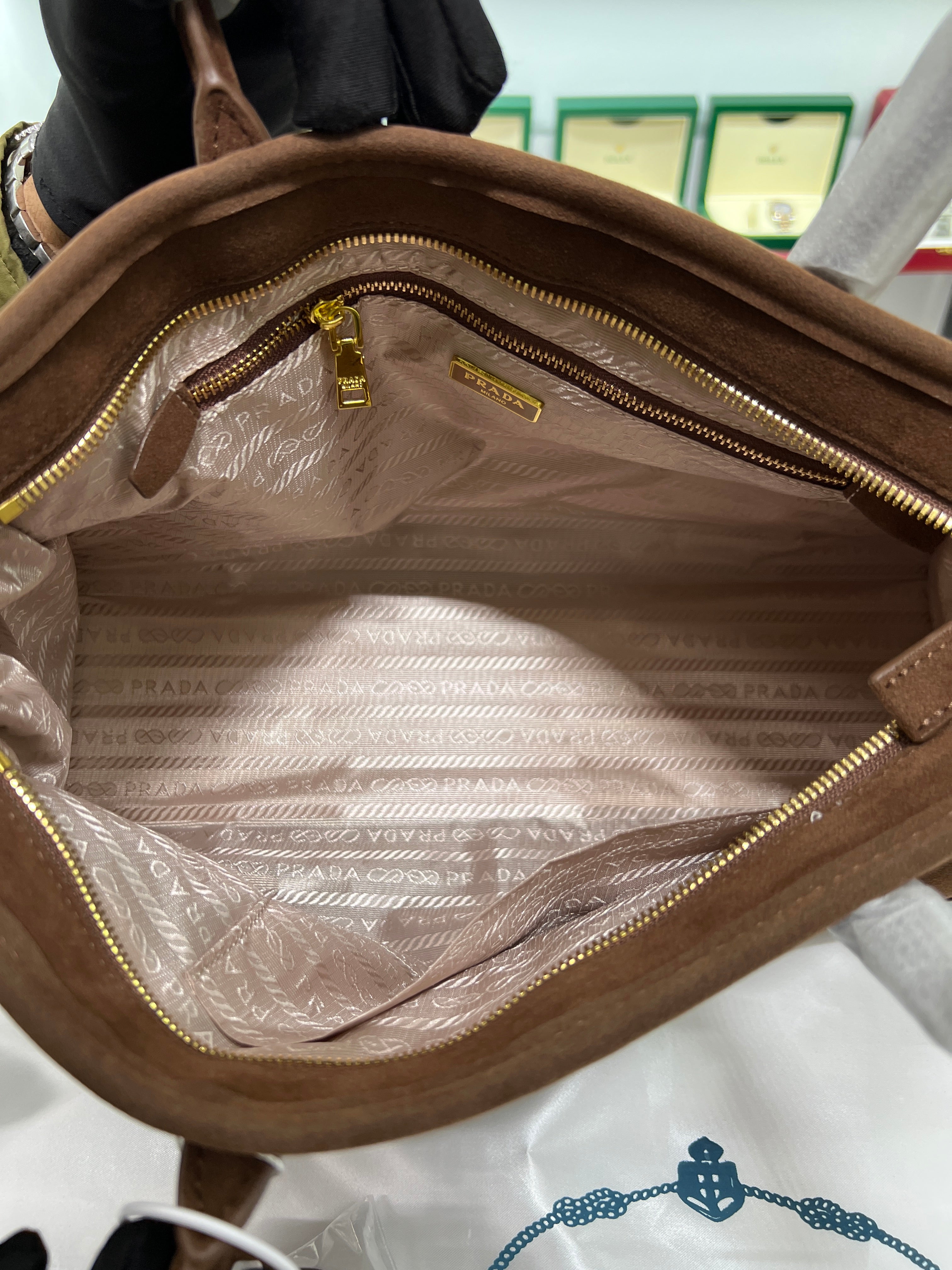 Suede Belted Top-Handle large Bag