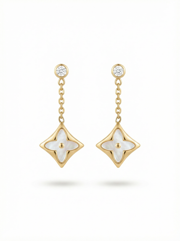 أقراط بيانكا بالحجر الأبيض | Bianca White Stone Earrings