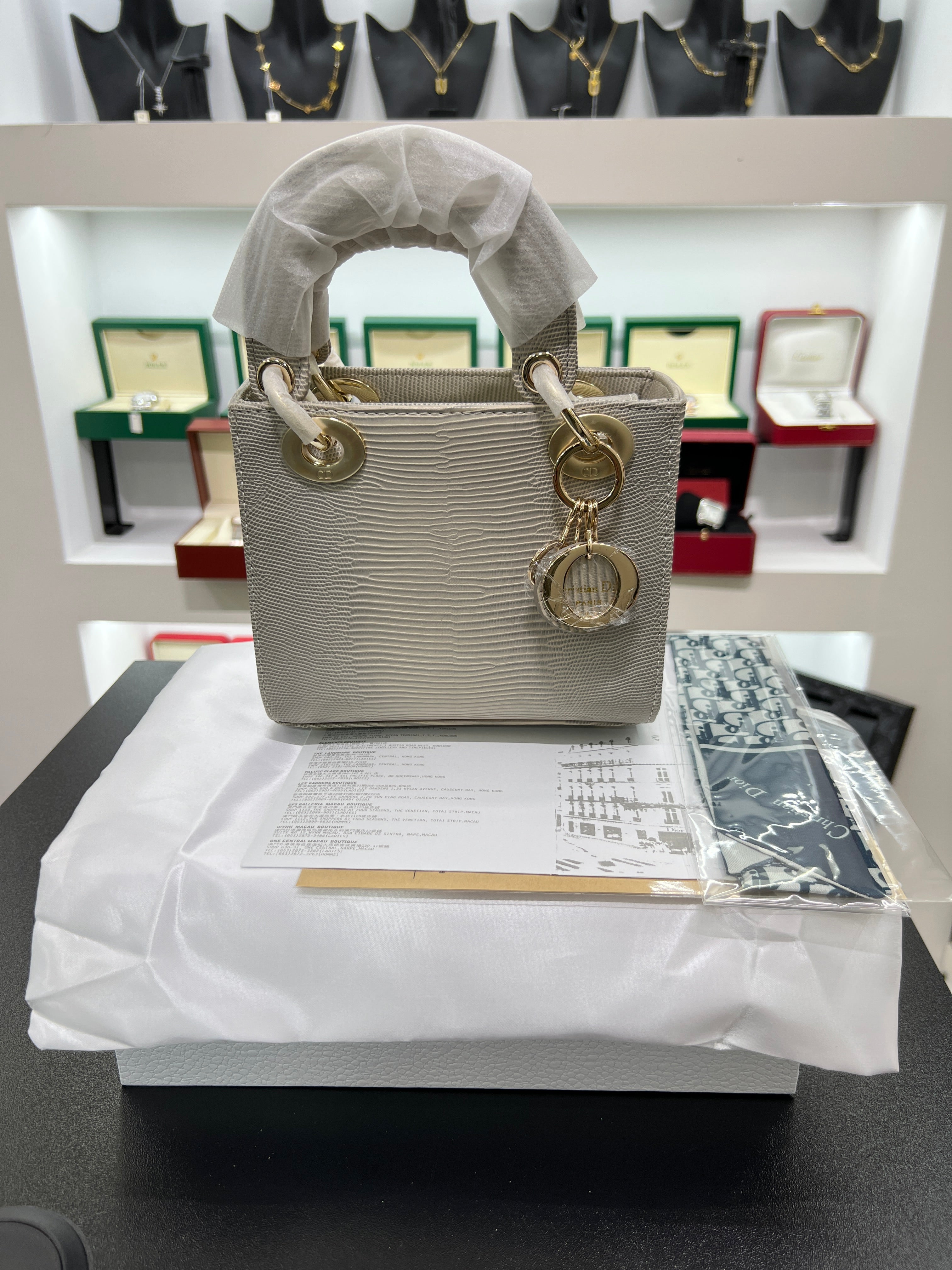 Lady mini Bag in Lizard-Effect Calfskin