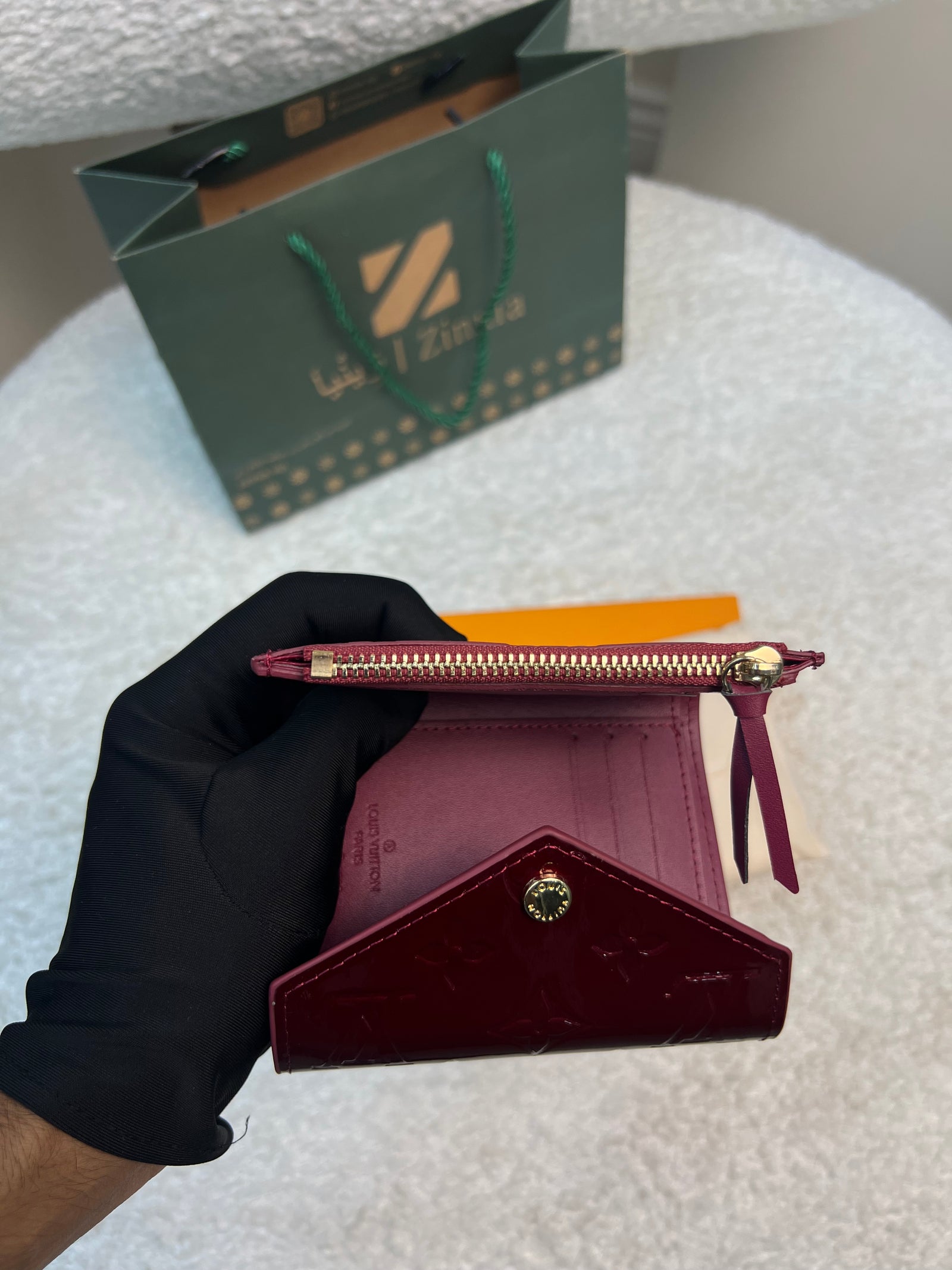 محفظة فيكتورين جلد لامع برقندي  Victorine Patent Wallet Burgundy