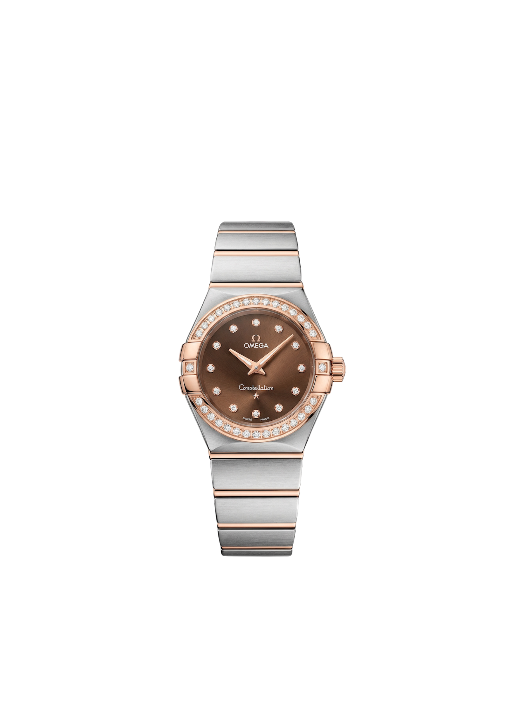 Constellation watch with a shiny honey-colored dial