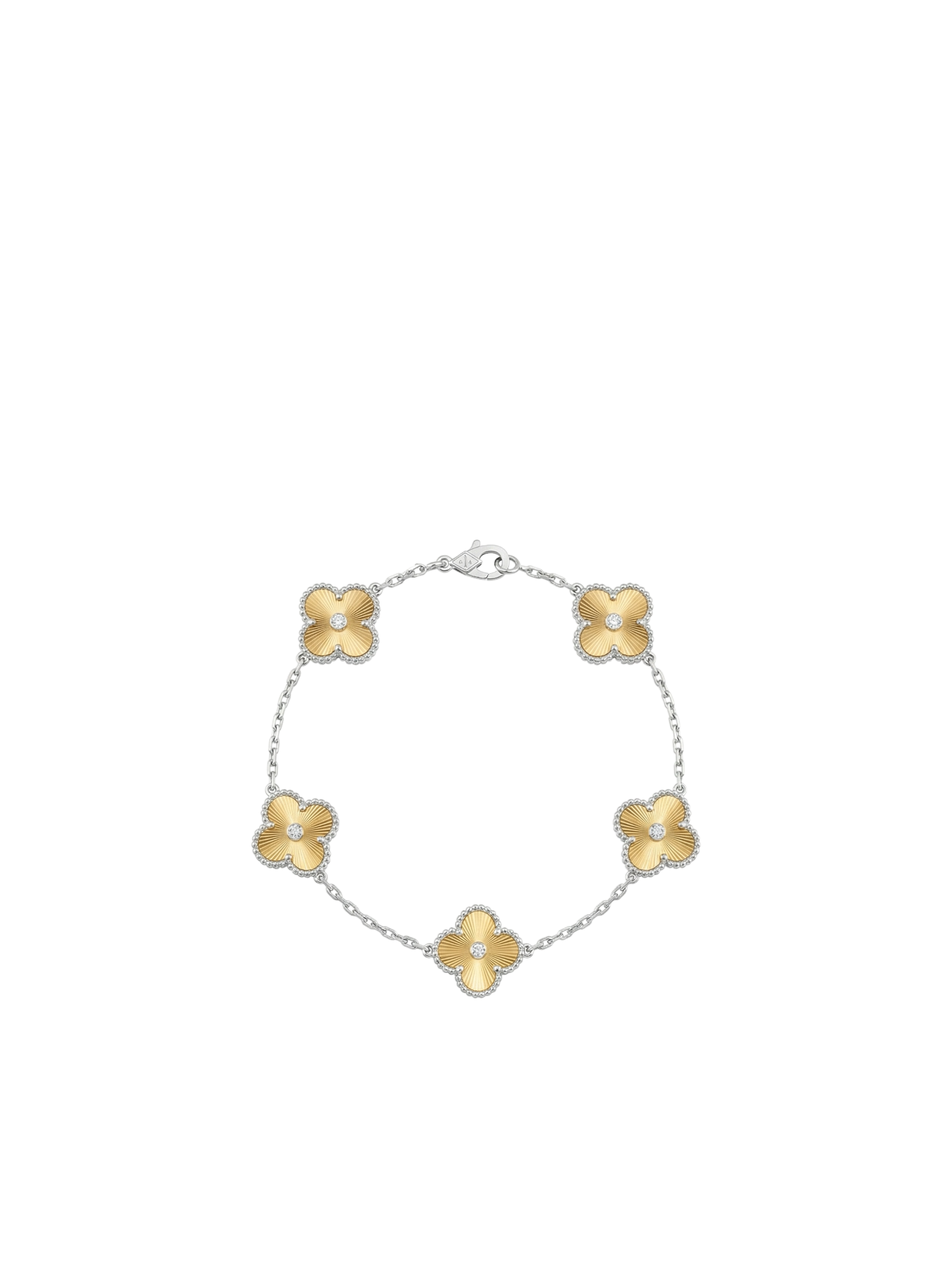 فان كلييف لامبرا ذهبي اطار فضي مرصع