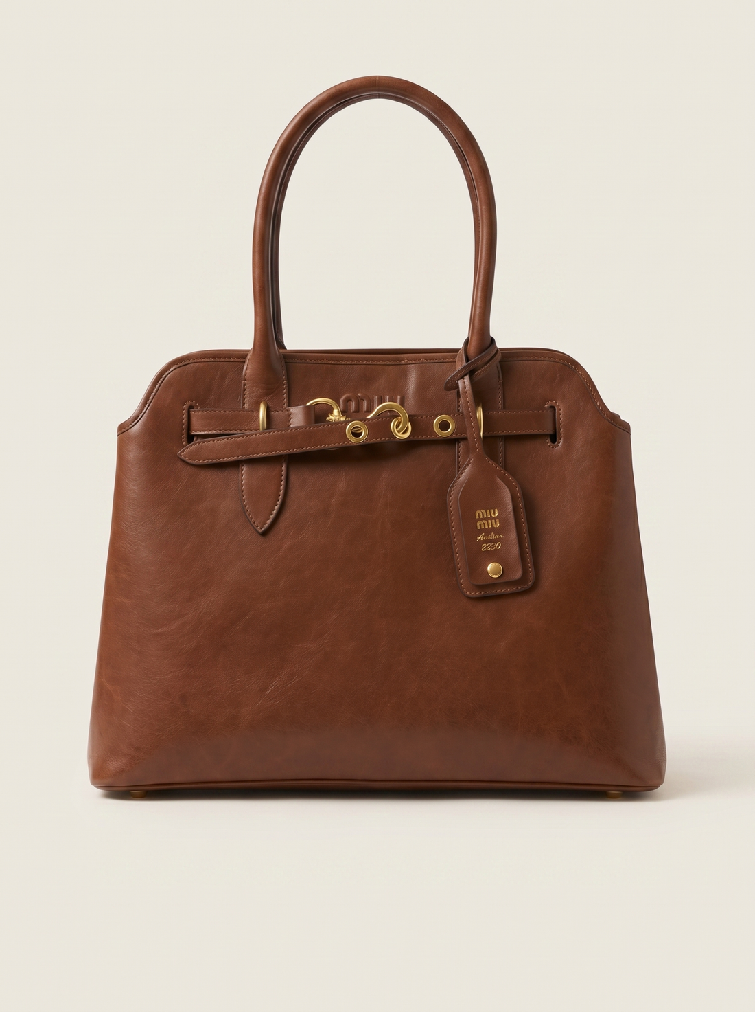 Archive Leather Top-Handle Cognac Brown Bag